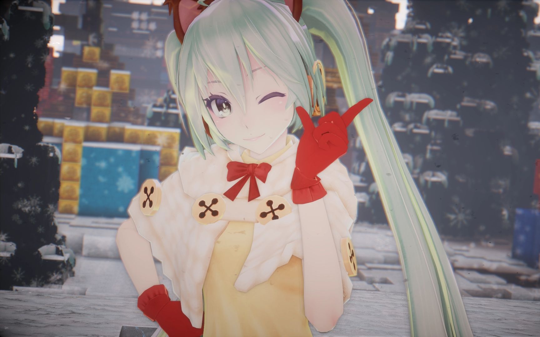 60fpsminecraft自定义史蒂夫愿冰雪与魔法都不要融化猫耳miku的好き雪