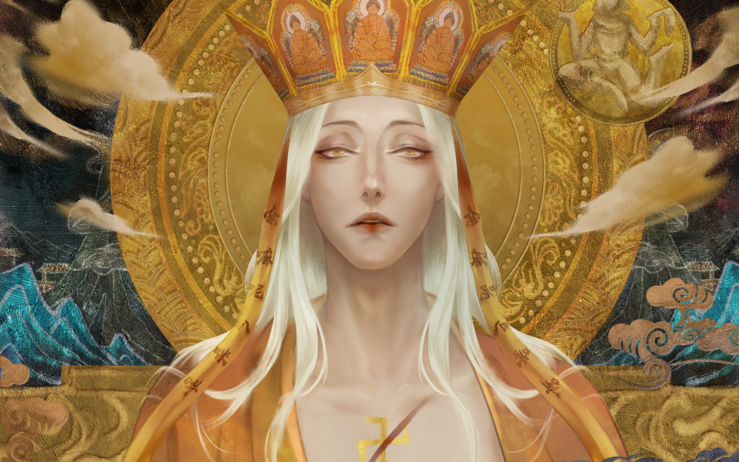 【温声】板绘过程-妖佛