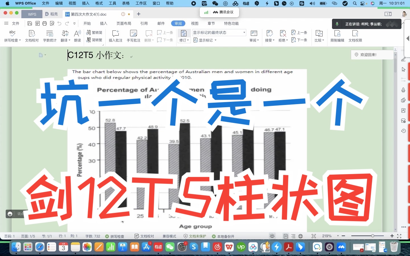 最具迷惑性的剑桥雅思小作文真题 剑12T5澳大利亚男女锻炼柱状图 你掉坑了吗?哔哩哔哩bilibili