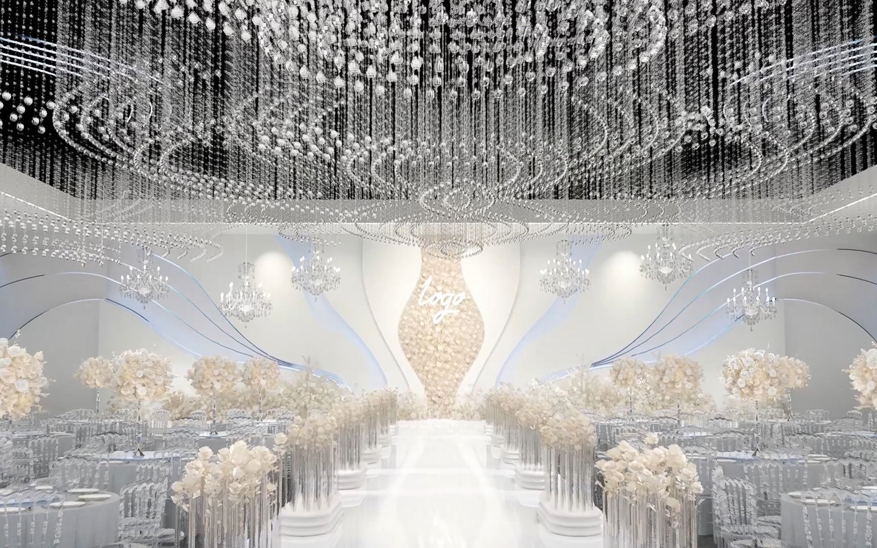 婚礼堂设计3d su水晶婚礼堂设计效果图