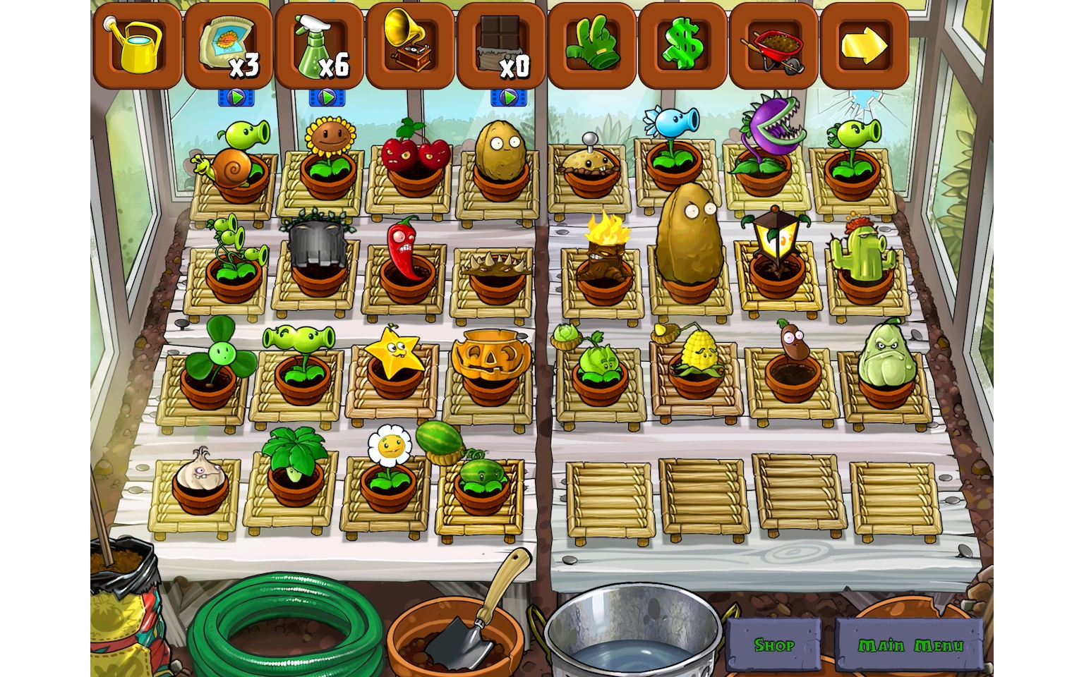【游戏】ipad pvz hd植物大战僵尸 禅境花园右方向植物全收集