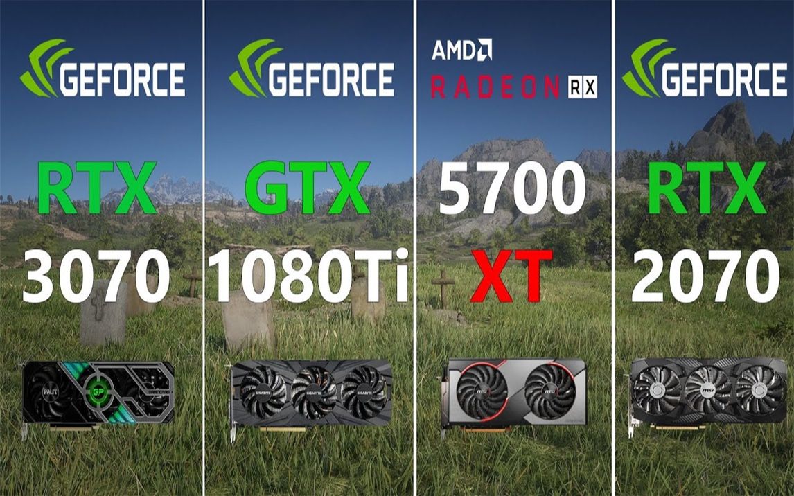 rtx3070vsgtx1080tivsrx5700xtvsrtx2070显卡性能测试对比1080p分辨率