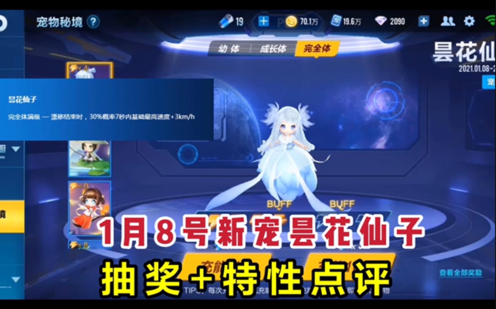 qq飞车手游1月8号新宠昙花仙子抽奖试水特性点评