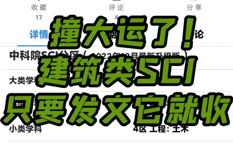 撞大运了‼️【建筑类SCI】❗发文他就收,必冲‼️哔哩哔哩bilibili