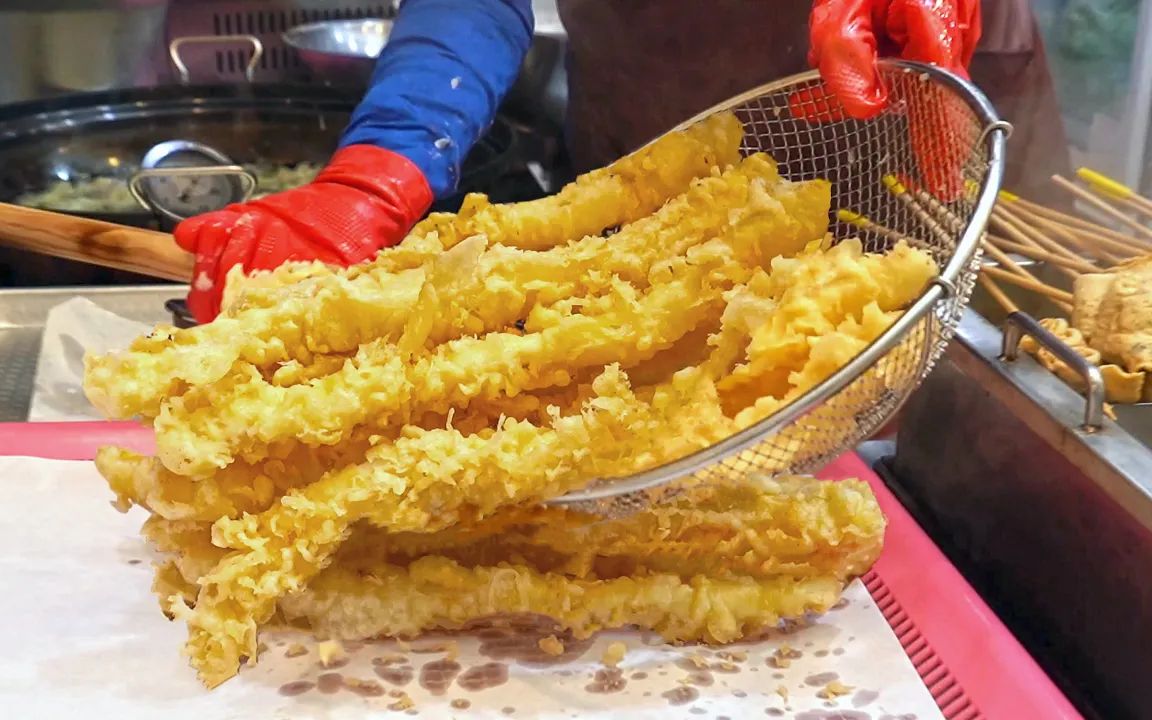 长40厘米的油炸天妇罗 韩国棒子高丽日本 料理 街边小吃 东亚美食