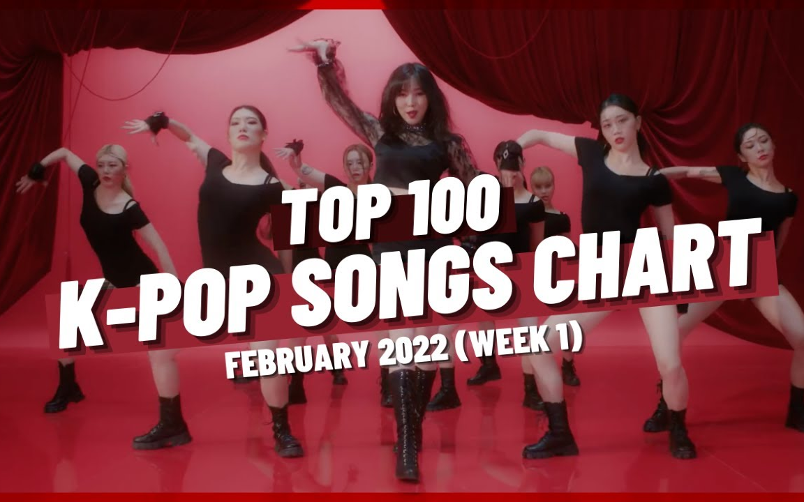 (top 100) k-pop songs chart _ february 2022 (week 1)_哔哩哔哩