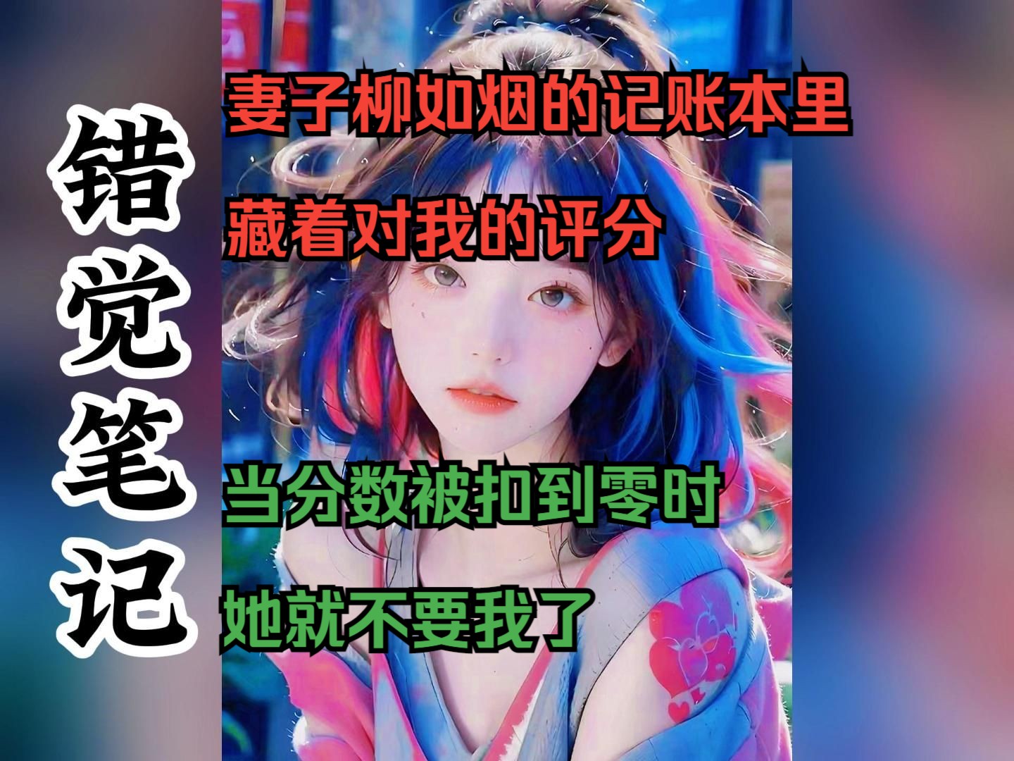 [图]《错觉笔记》虐哭80亿人的虐文！妻子柳如烟的记账本里藏着对我的评分 当分数被扣到零时 她就不要我了