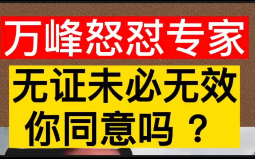 大辩论节选,万峰怒怼专家,无证未必无效,你同意吗?哔哩哔哩bilibili