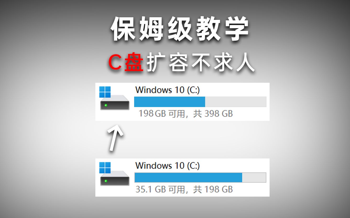 [图]C盘爆满？系统卡顿？保姆级教学C盘扩容来了