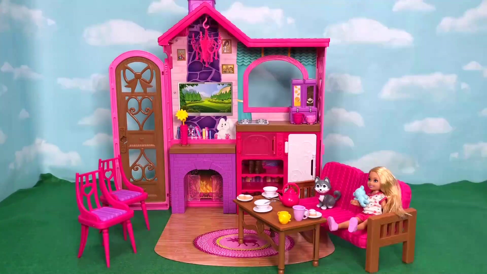 barbiedollhouse芭比娃娃玩具之露营乐趣小屋玩偶集野外露营烤棉花糖