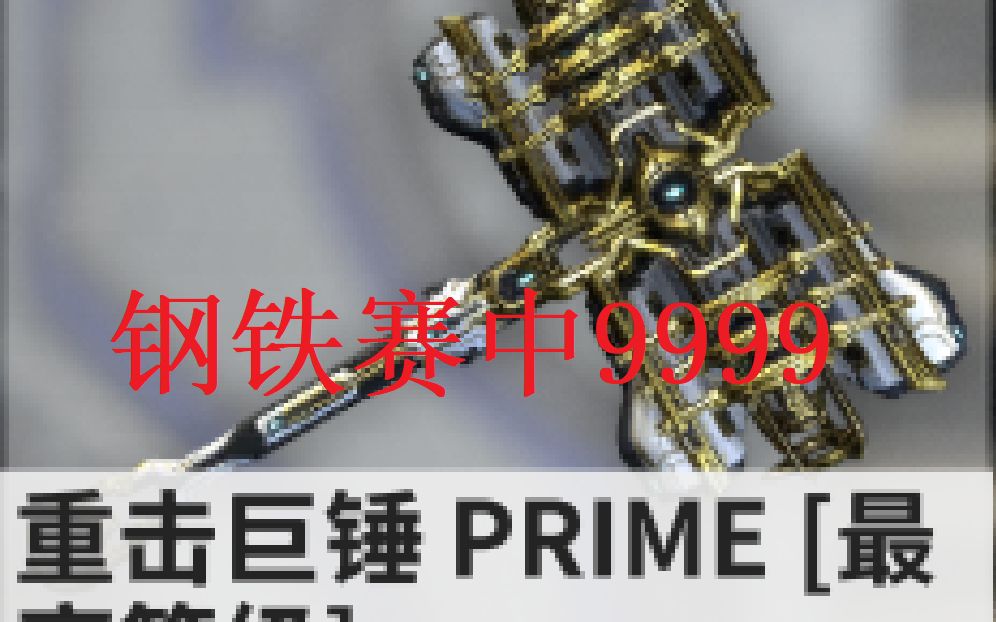 warframe重击巨锤prime钢铁赛中9999