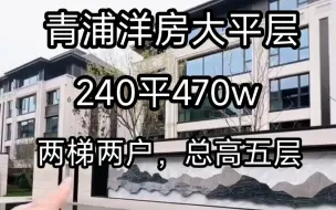 Descargar video: 青浦洋房大平层，240平470万，两梯两户，高品质小区环境。