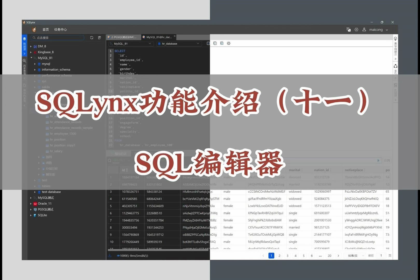 正版免费SQL工具 | 功能介绍(十一)SQLynx的SQL编辑器介绍哔哩哔哩bilibili