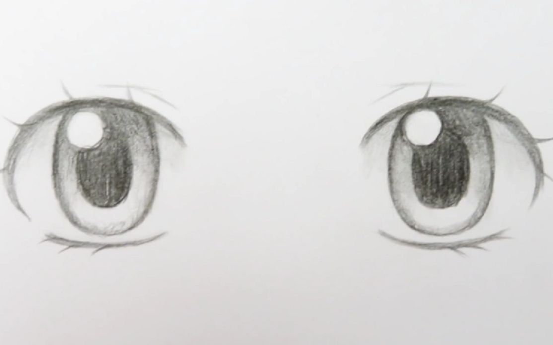 二次元眼睛铅笔画图片