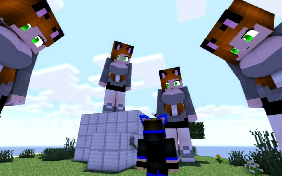 【gts】minecraft giantess growth 可爱的巨型猫娘?