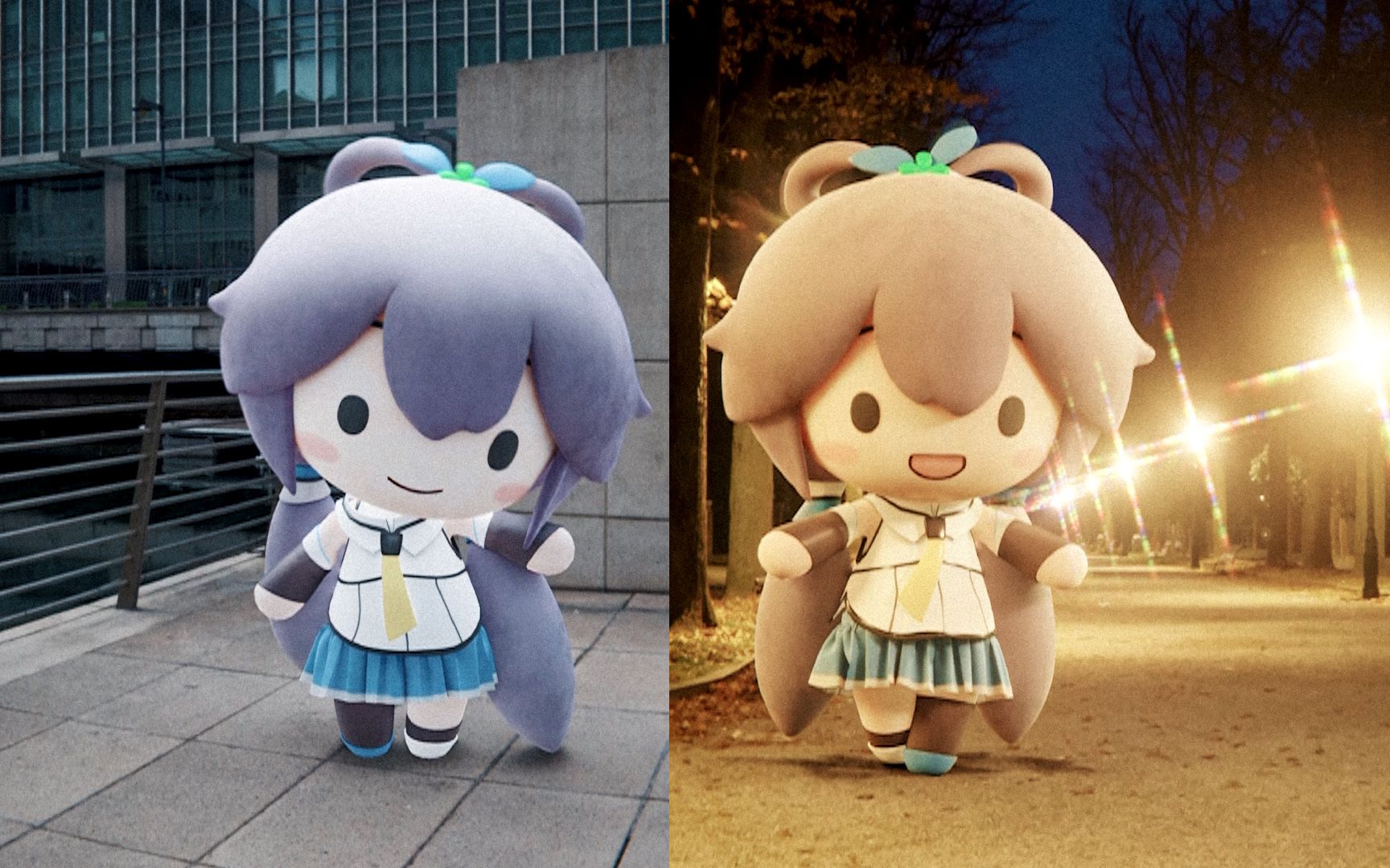 路边看到巨型洛天依玩偶,赶紧拿起手机录了下来 {傻人有傻fu}_哔哩