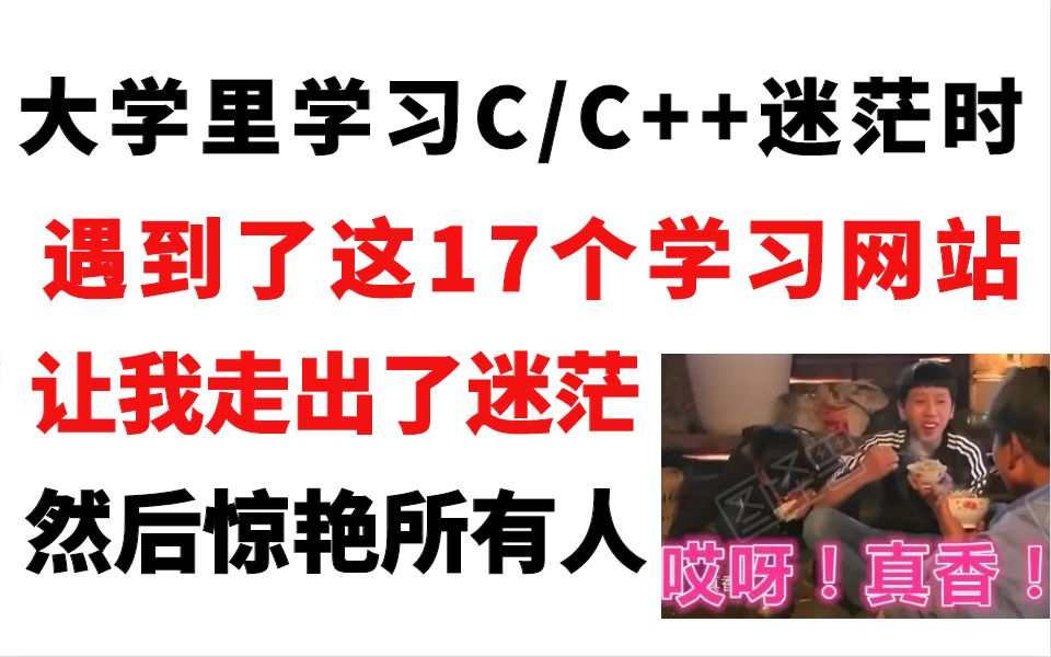 大学里学习C/C++时要是拥有了这17个学习网站,羡慕的眼光不是手到擒来?气质拿捏的稳稳的哔哩哔哩bilibili