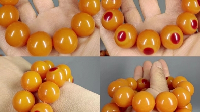 珍藏●鹤顶红手串6串尺寸细图如下图