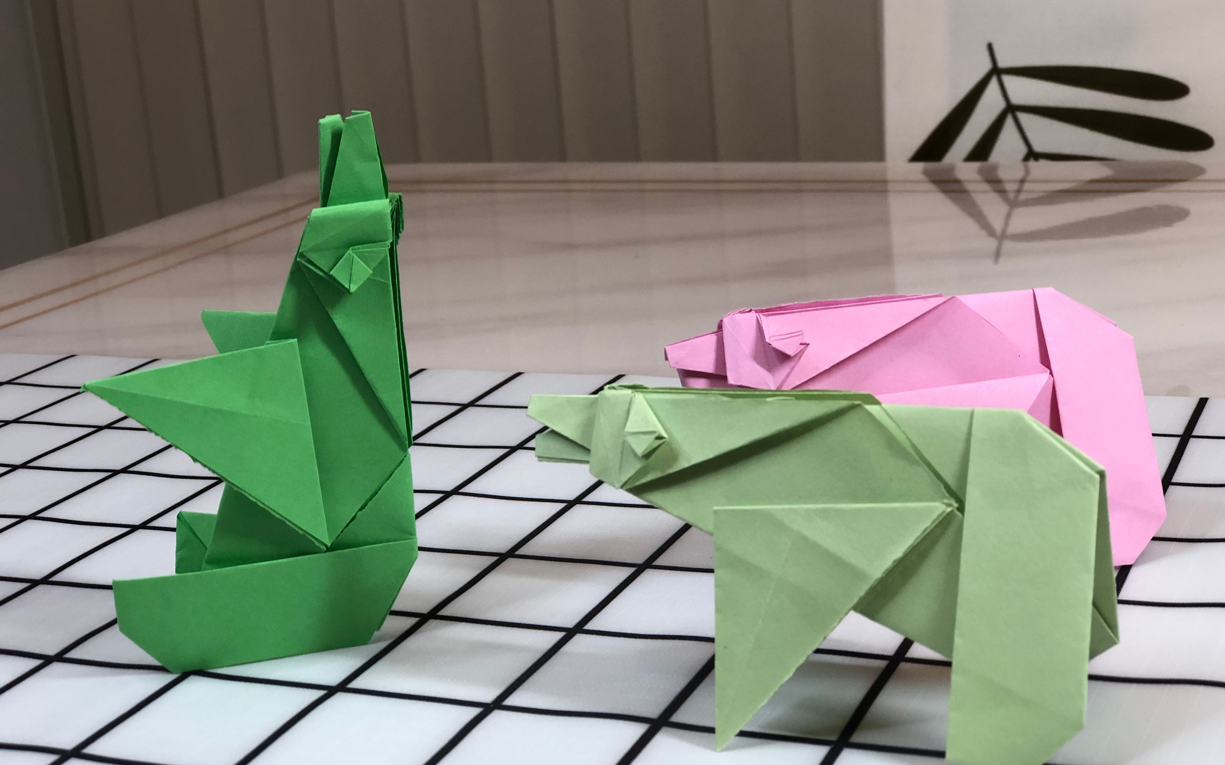 折纸分享,如何一张纸制作一只大棕熊_哔哩哔哩 (゜-゜)つロ 干杯