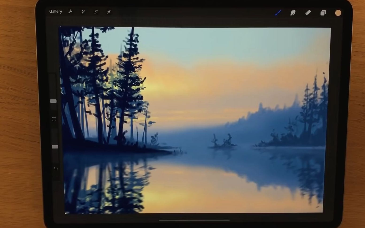 【iPad绘画】Procreate湖泊绘画教程哔哩哔哩bilibili
