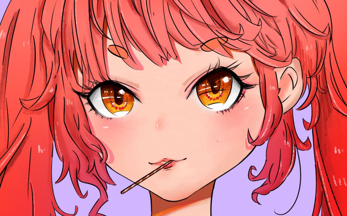 【板绘】板绘指绘上色过程 狐狸少女