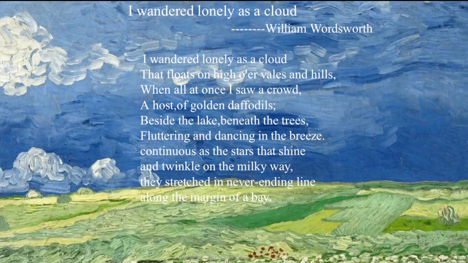 i wandered lonely as a cloud by william wordsworth 英文读诗