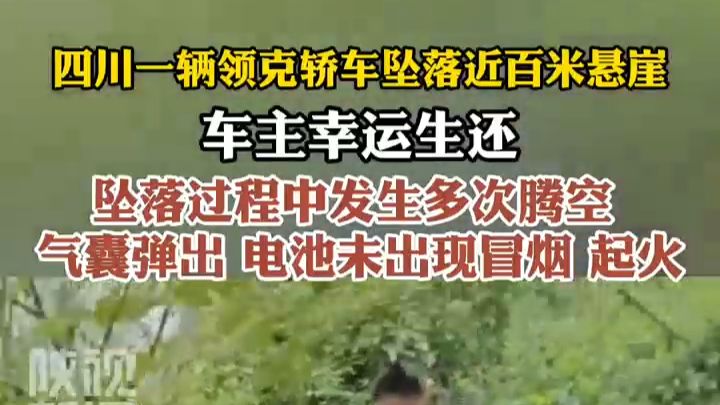 四川一辆领克轿车坠落近百米悬崖 车主幸运生还