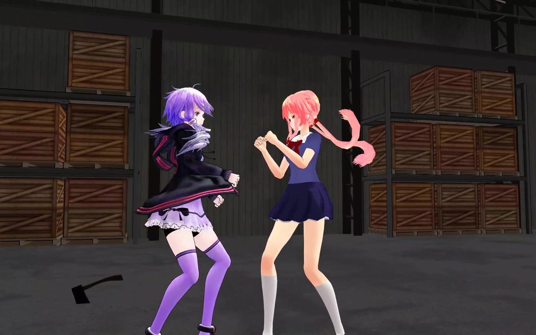 【格斗mmd】结月缘 vs 我妻由乃_哔哩哔哩_bilibili