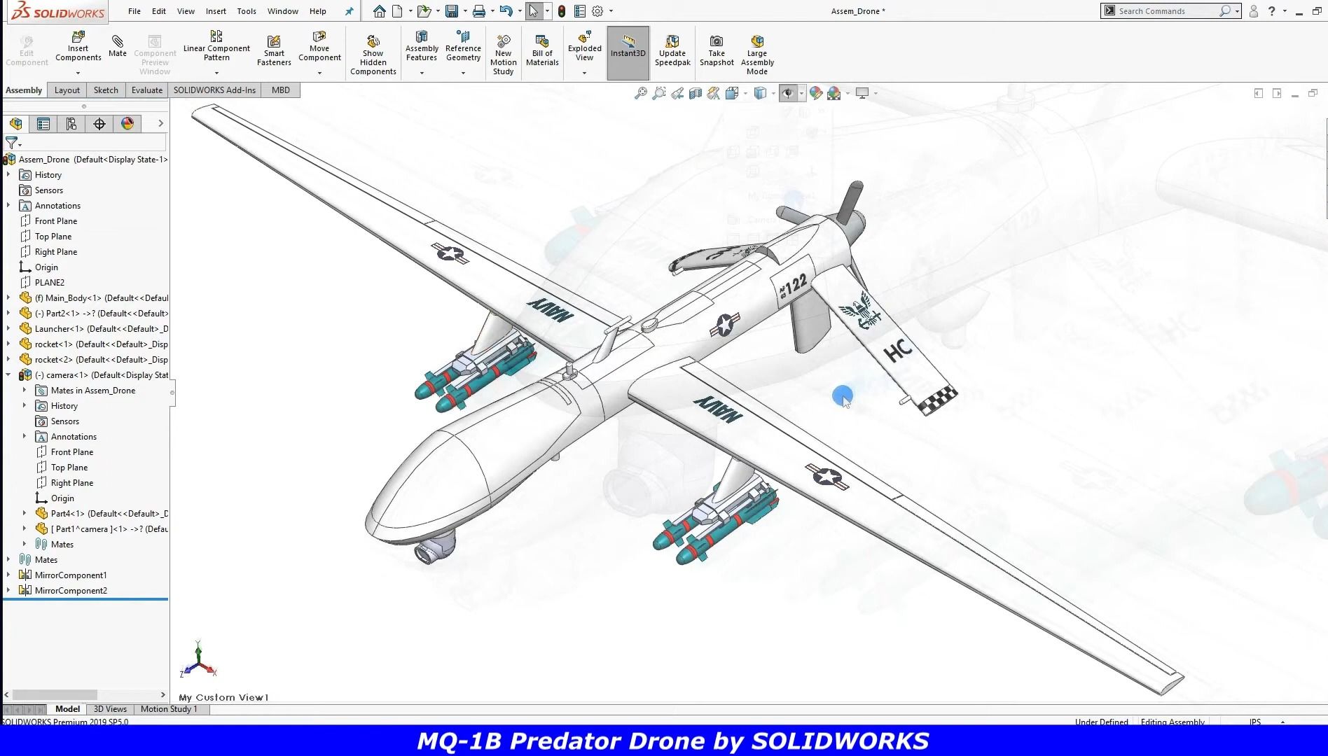 利用solidworks进行mq-b无人机外形逆向建模1---概览