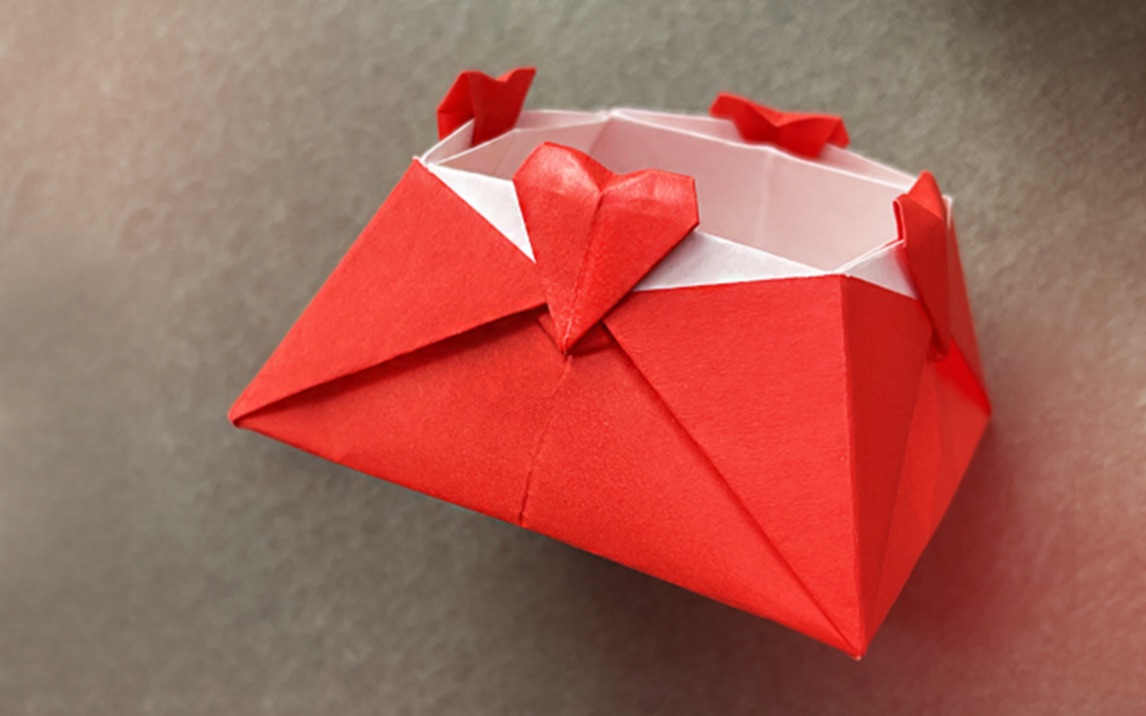 活动作品折纸教程爱心盒origamilovebox045