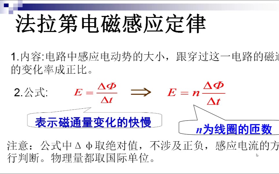 法拉第电磁感应定律 高中物理选修32《电磁感应》哔哩哔哩bilibili