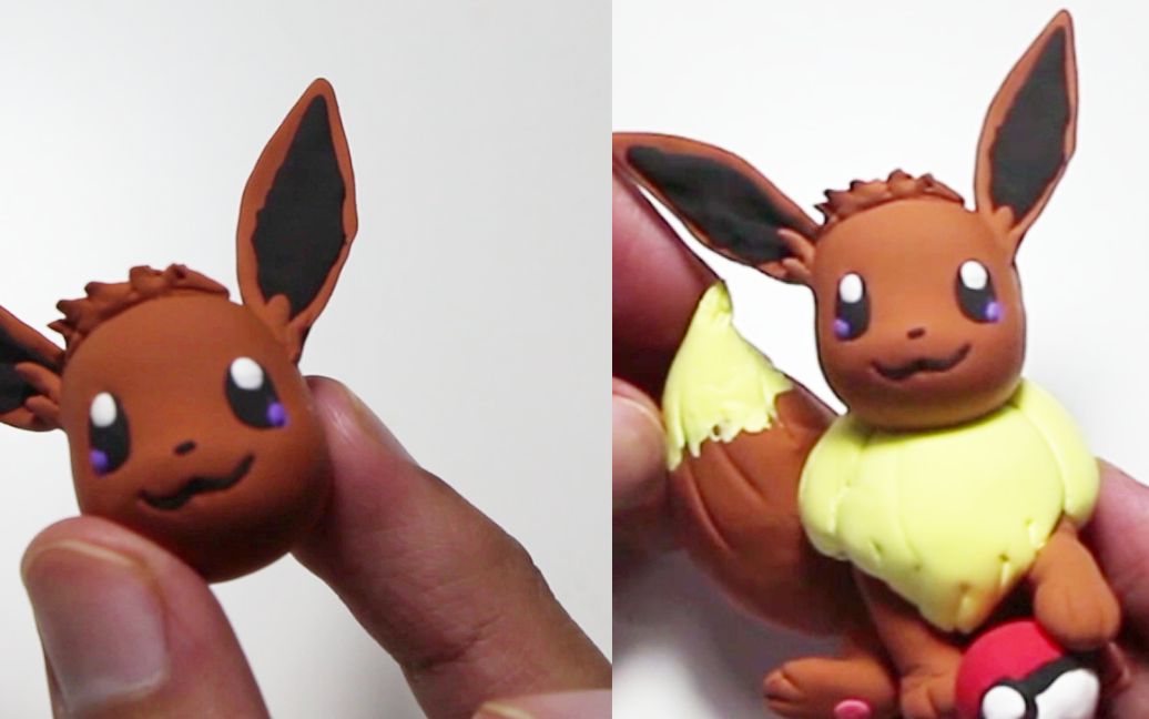 【超轻粘土】宝可梦 伊布 自制黏土手办
