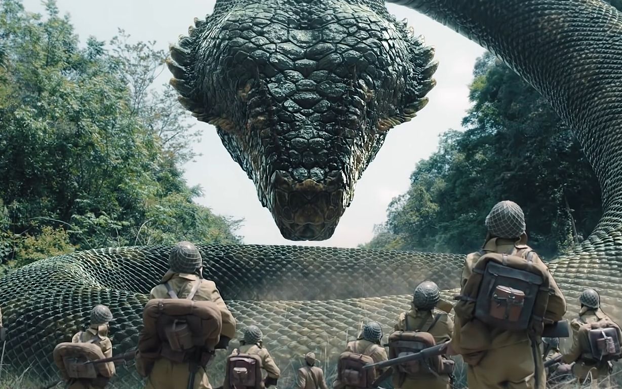 日本鬼子入侵中国深山没想到遭遇巨蛇瞬间尸骨无存