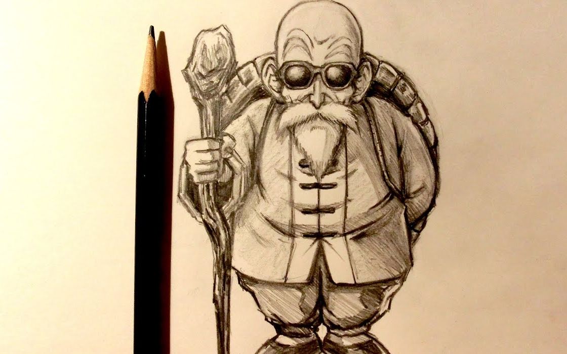 elk助眠绘画的声音hb手绘龙珠动漫角色龟仙人