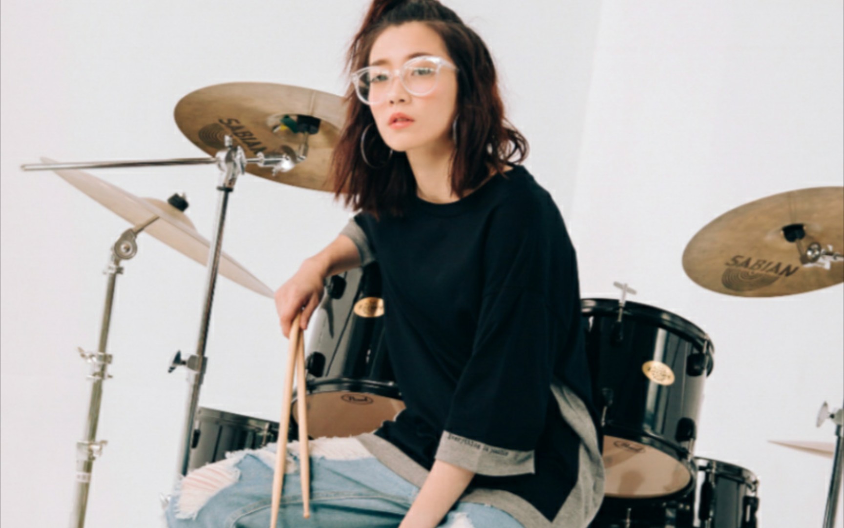 美女架子鼓演奏青春修炼手册混剪