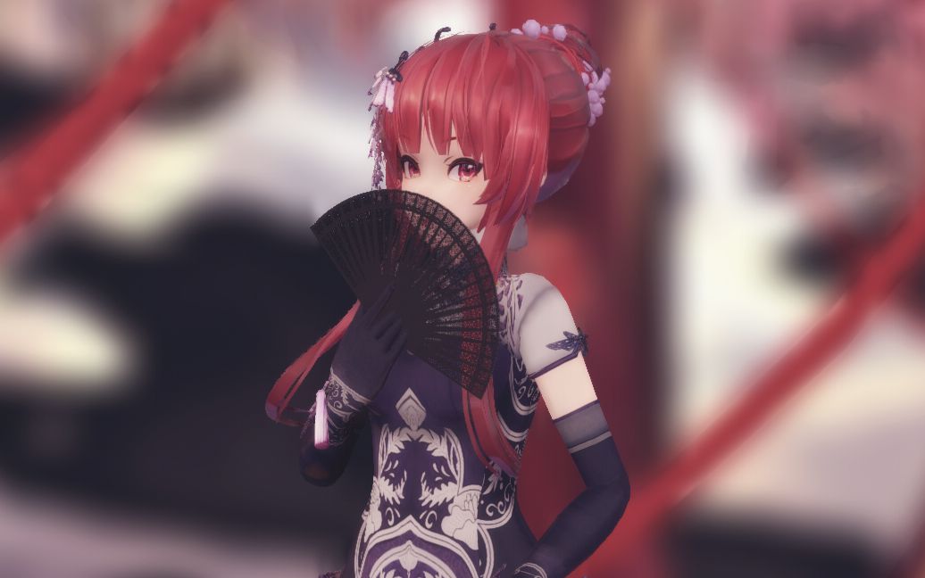 【东方栀子mmd】桃花旗袍【墨染紫藤】_哔哩哔哩 (゜-゜)つロ 干杯