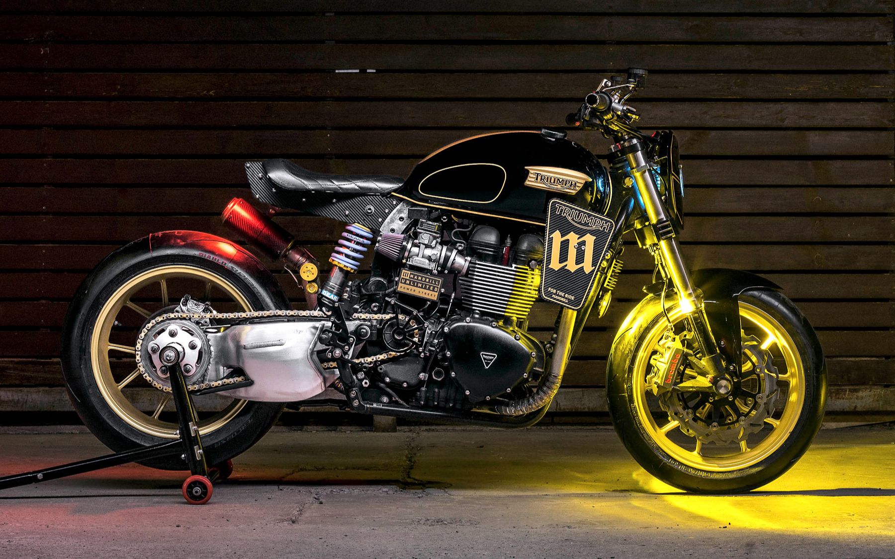 凯旋t100 改装 power street 风格复古摩托车by-mandrill garage