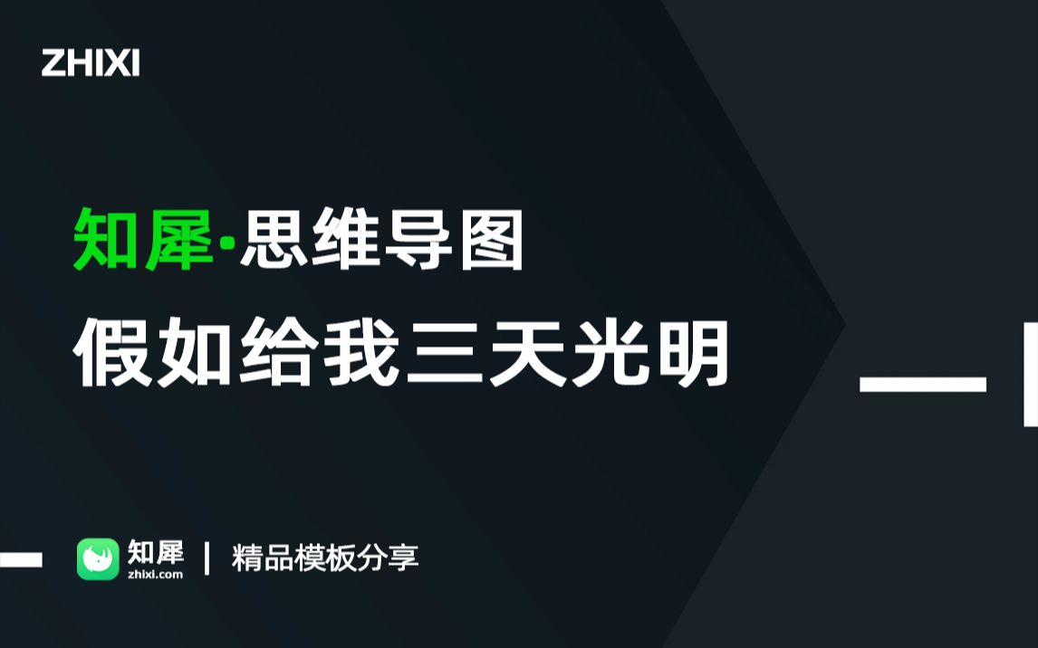 [图]假如给我三天光明思维导图简单漂亮模板分享-知犀思维导图