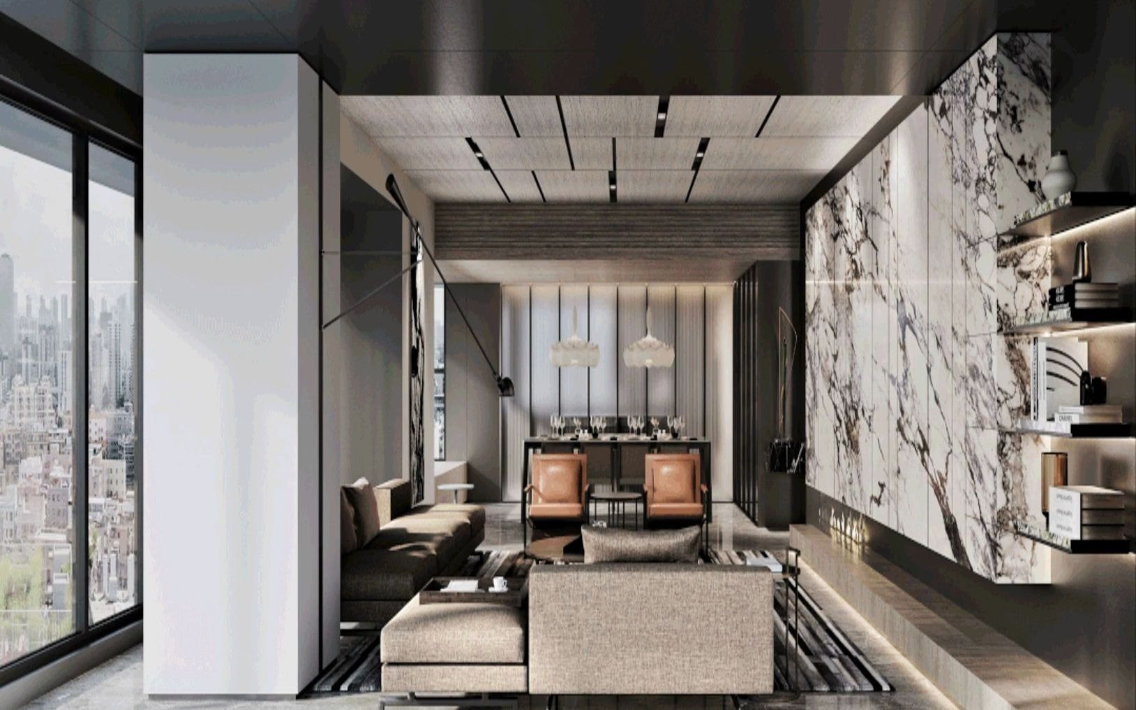 李玮珉设计的写字楼作品 #平层案例 李玮珉2022新作丨京江隐翠简奢大