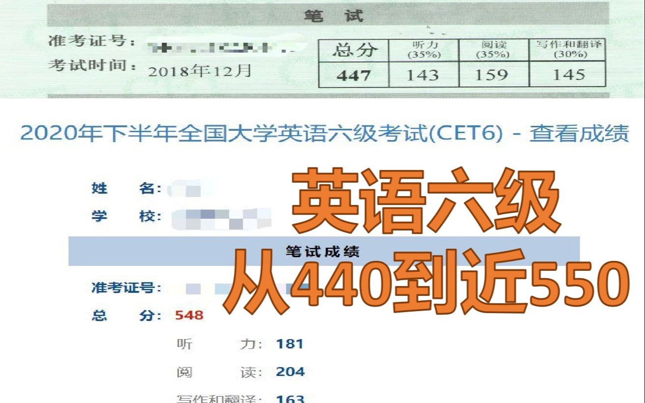 【学习经验】用时一个月,英语六级从440到近550,我怎么做到的?哔哩哔哩bilibili