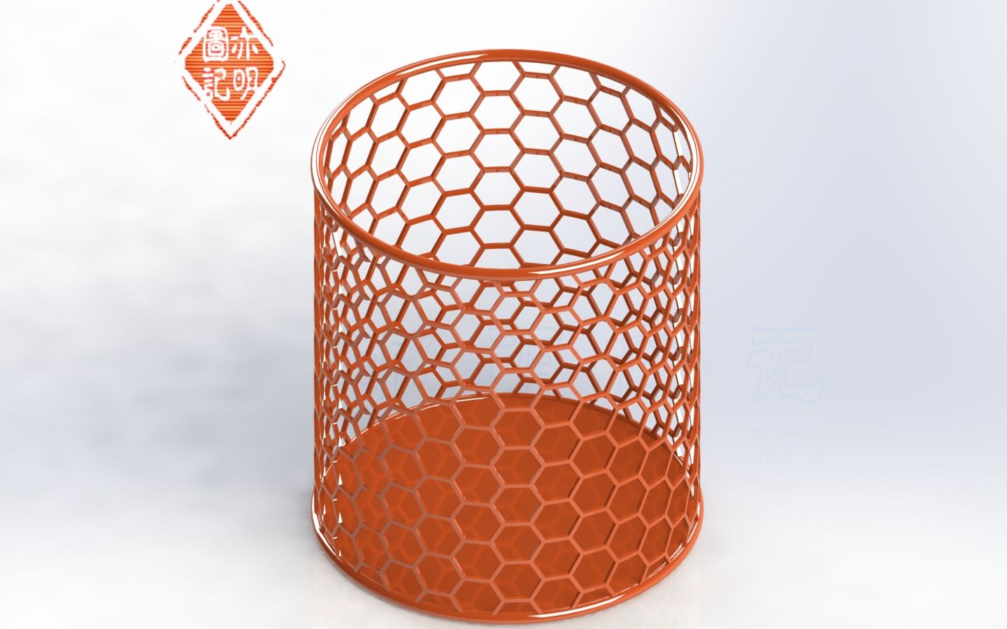 亦明图记:solidworks建模,六边形网格笔筒,绘制平面网格进行弯曲来