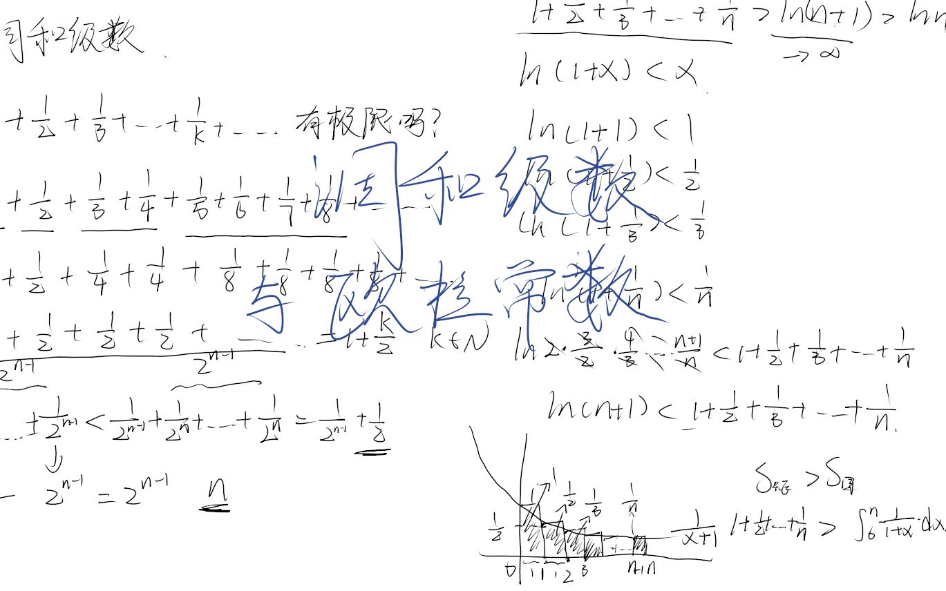 数列的极限:调和级数与欧拉常数!哔哩哔哩bilibili