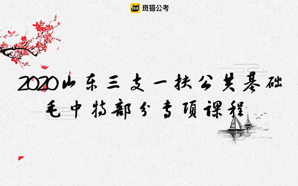【斑猫公考】2020山东三支一扶公共基础—毛中特部分专项课程