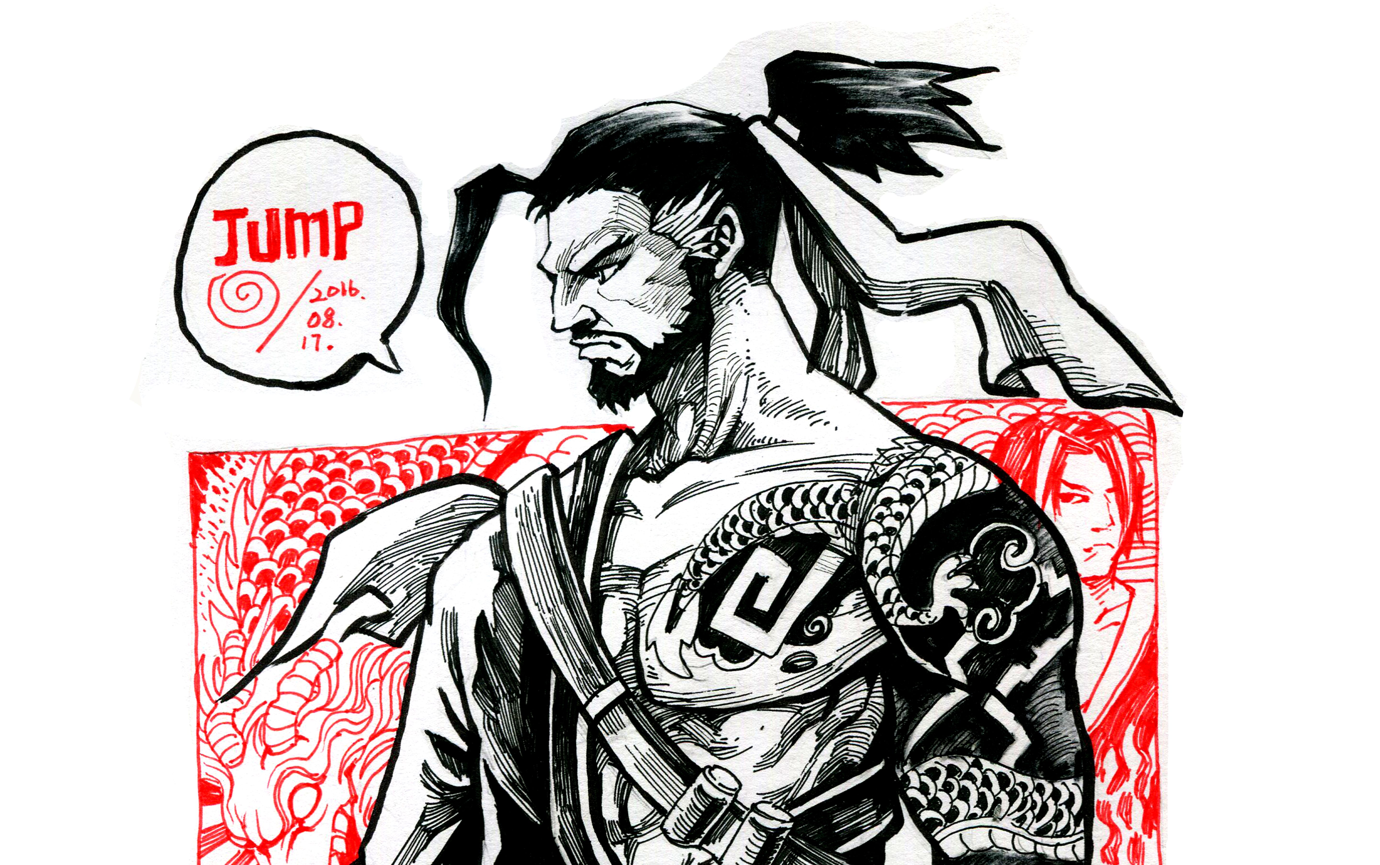 手绘守望先锋第一弹——半藏