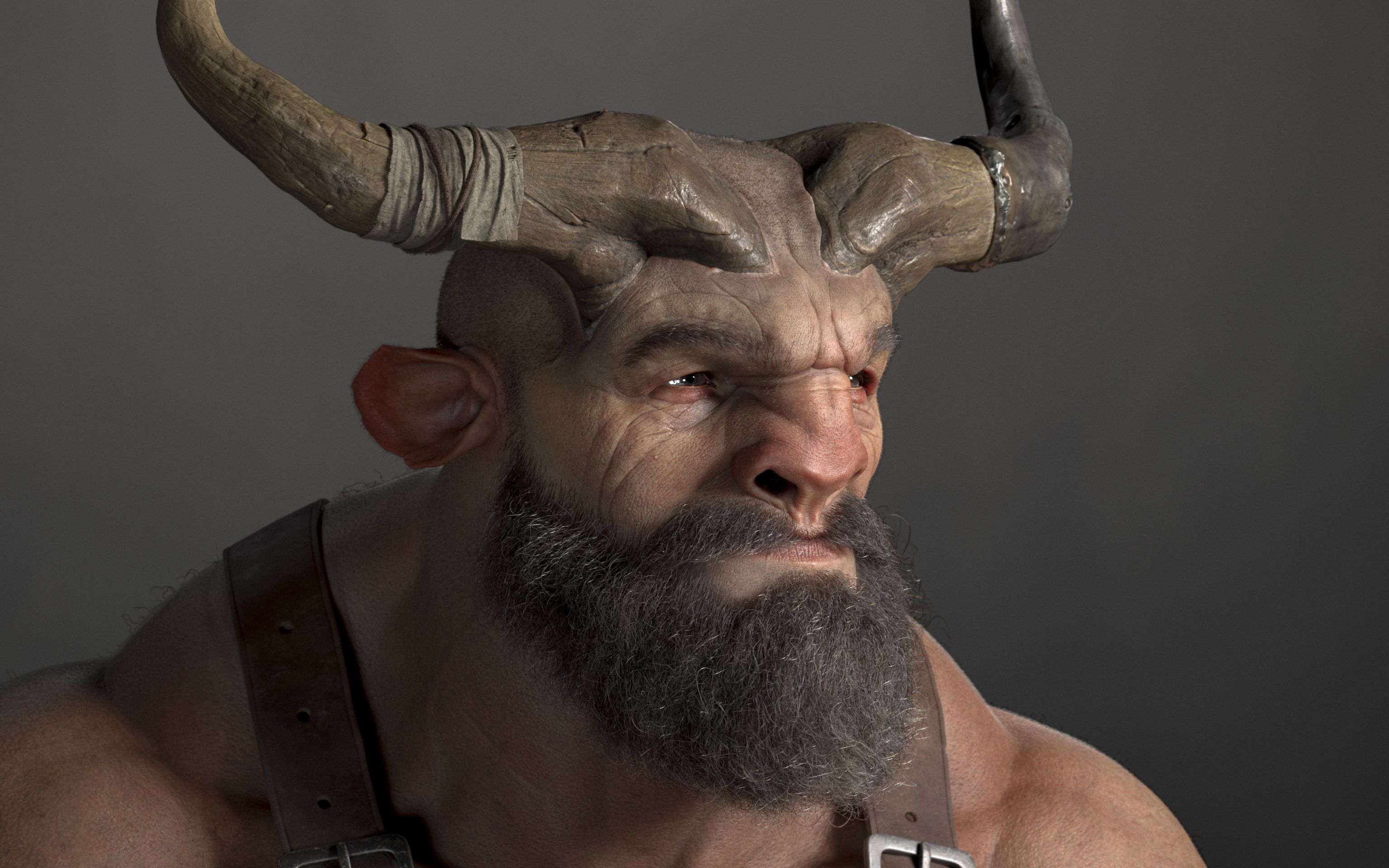 【zbrush建模】牛头战士人物3d建模,zb角色雕刻案例讲解