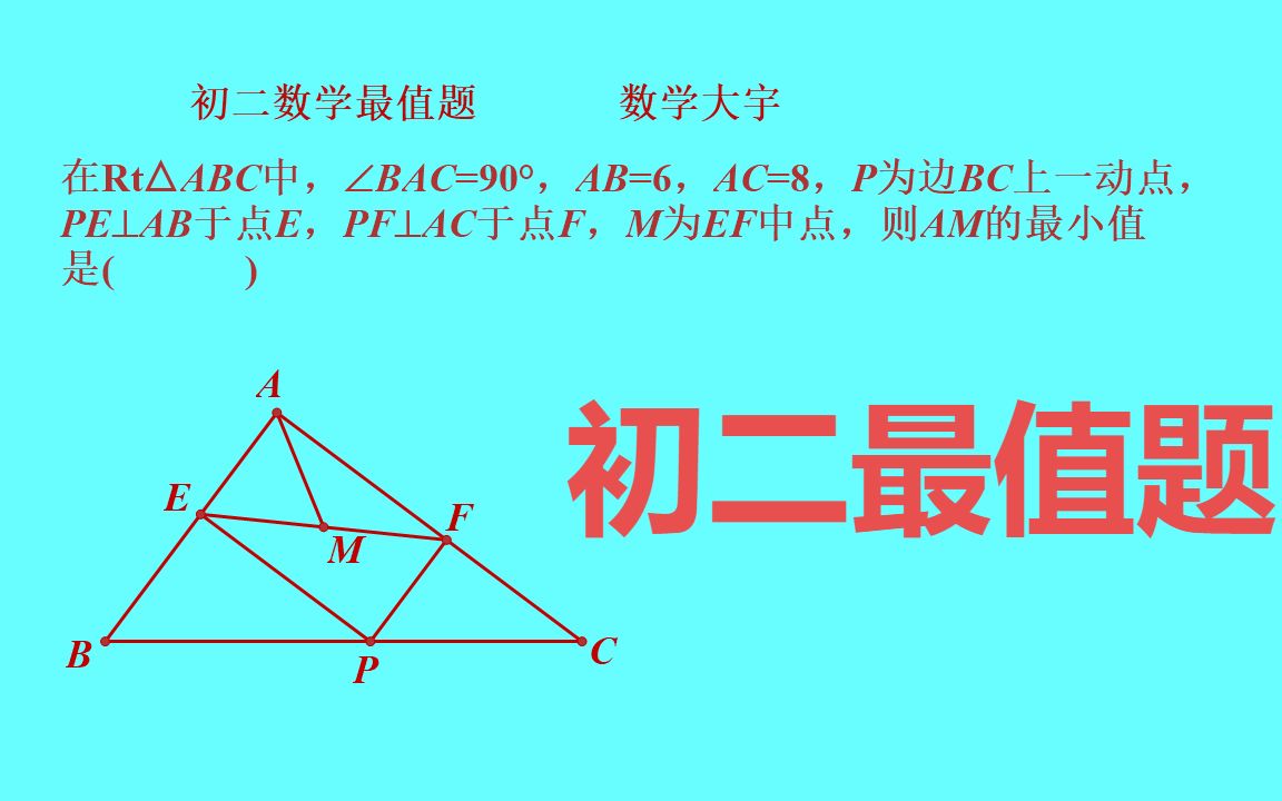 初二数学最值题哔哩哔哩bilibili