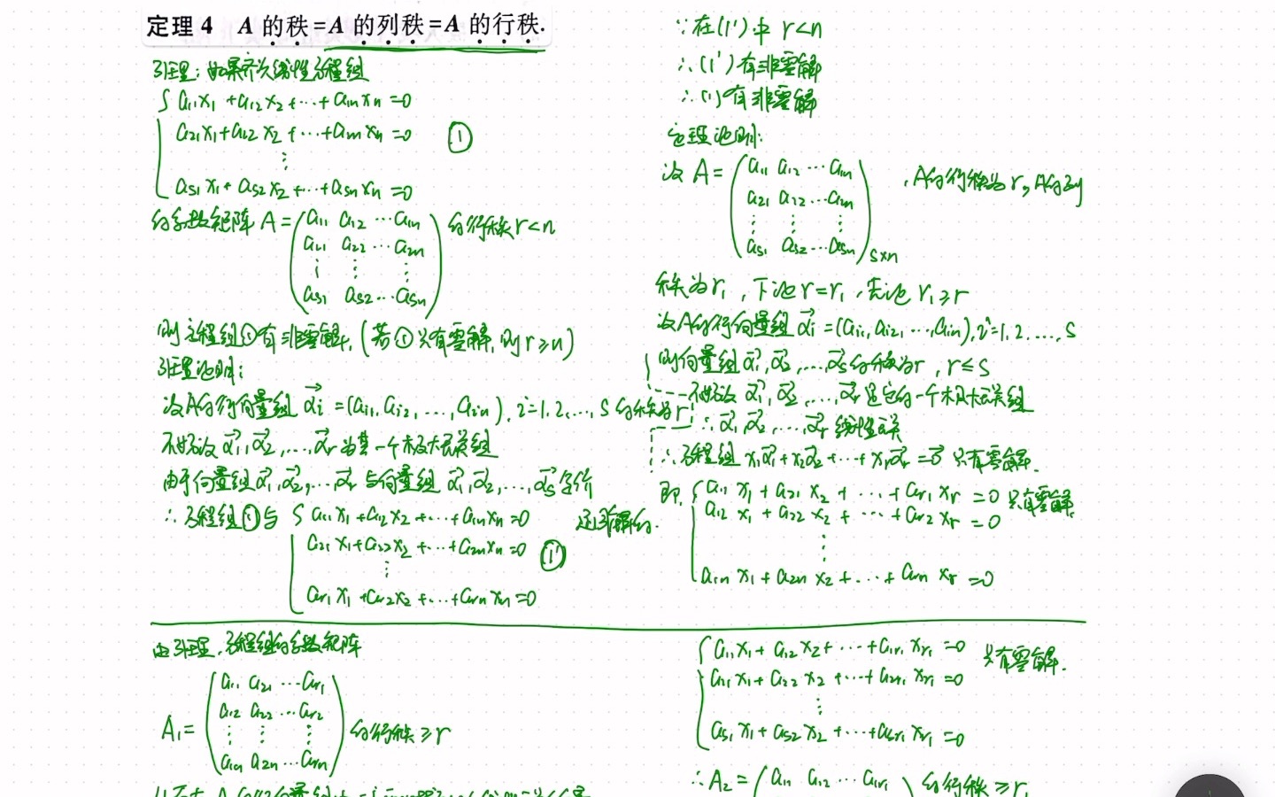 【线性代数】定理3.4矩阵的行秩等于列秩哔哩哔哩bilibili