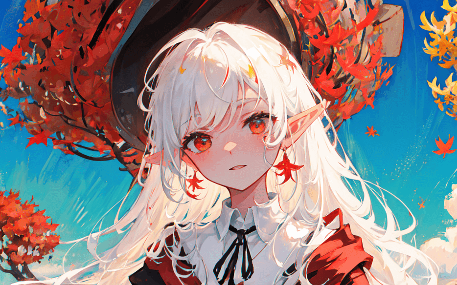 【ai绘画】白发少女吸血子