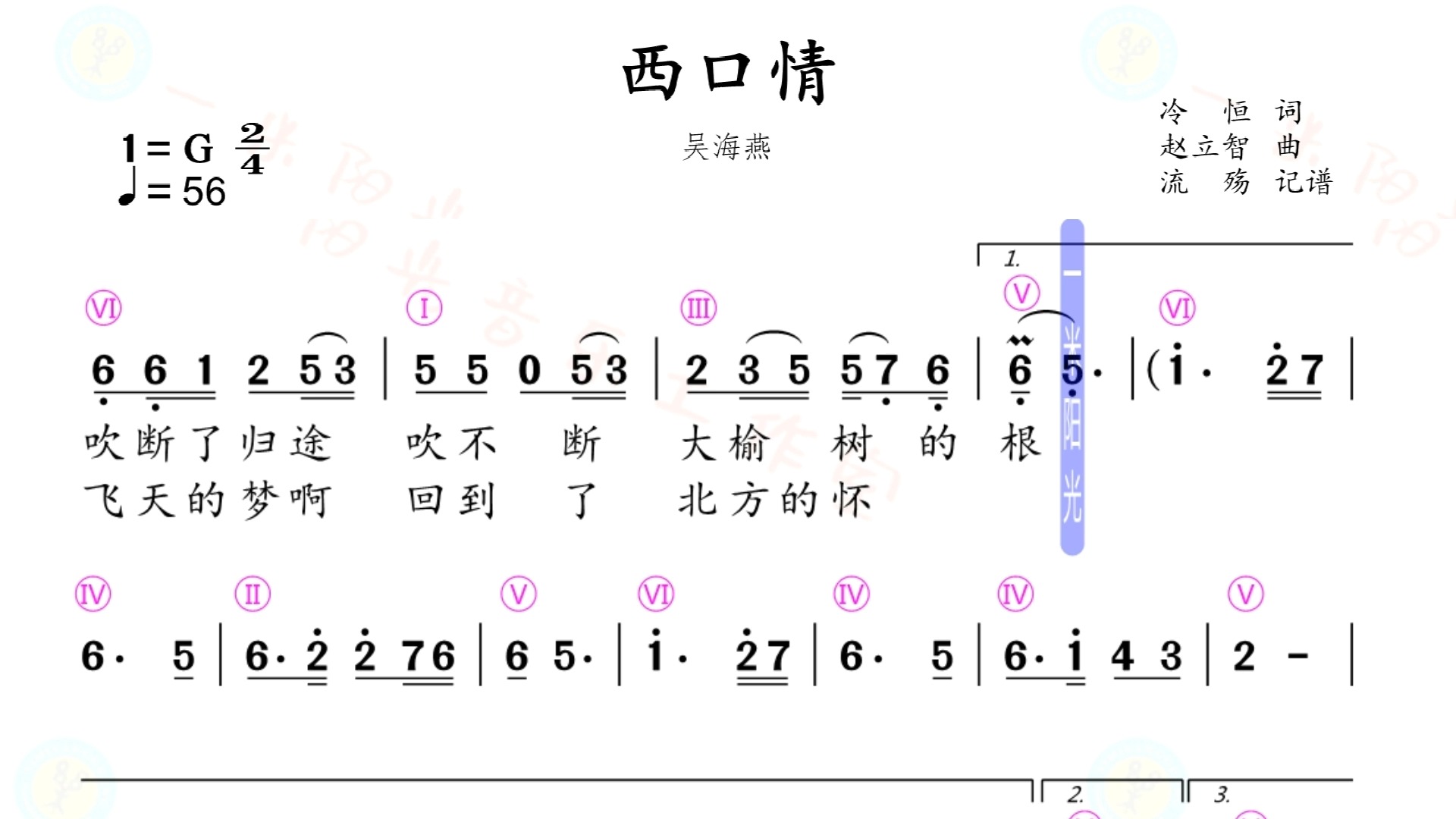 西口情——(有旋律)动态简谱哔哩哔哩bilibili