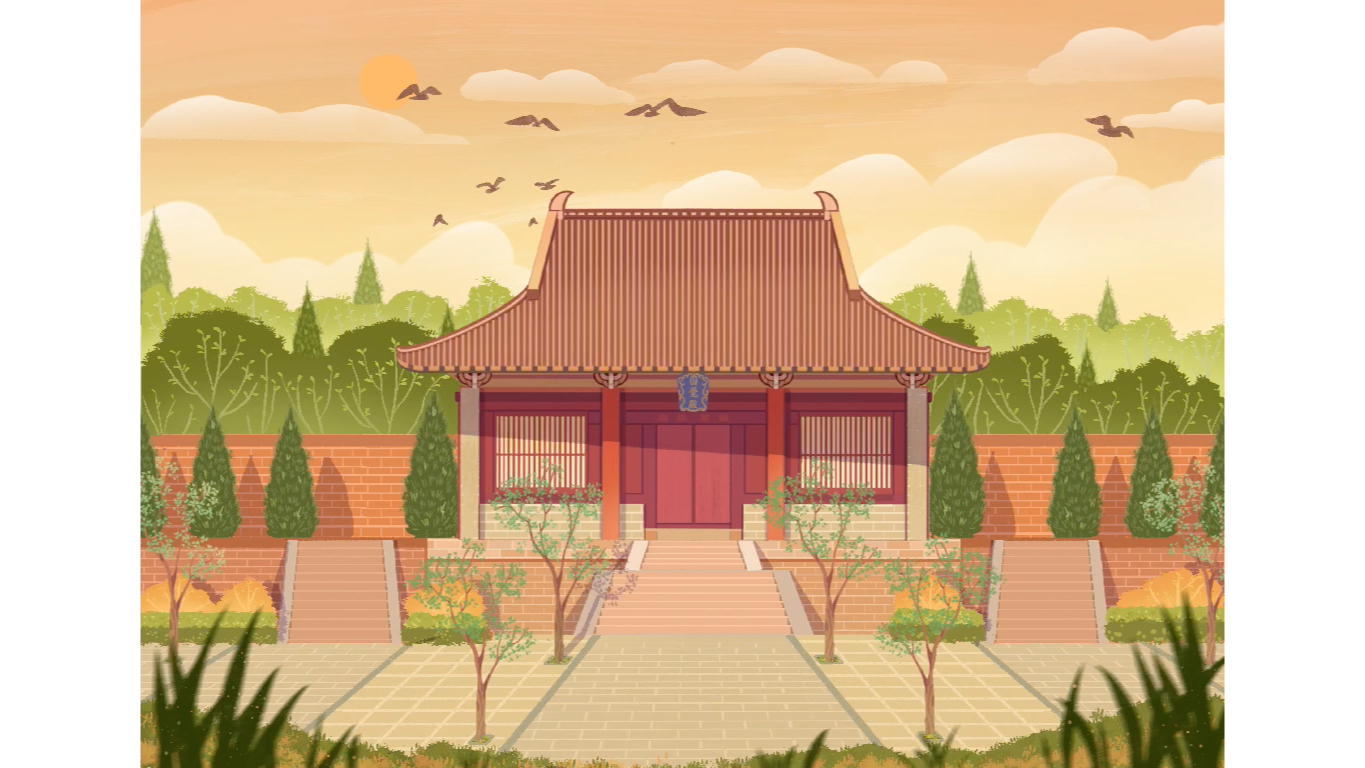 【插画】新手从零开始古建筑场景插画练习过程- 长治法兴寺